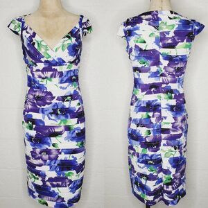 Adrianna Papell Bandage Cocktail Sheath Dress Sz 4
